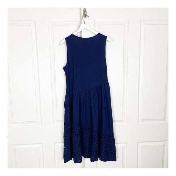 Chico’s Navy Mixed Material Tiered Sun Dress NWT - Picture 5 of 10